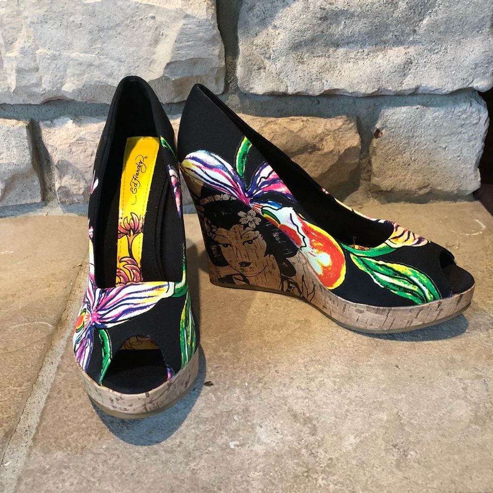 Ed Hardy Casablanca Wedges Open Toe